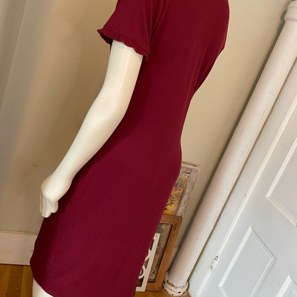 Society & Stitch Red Button Down Ribbed Knit Dress - Picture 10 of 13